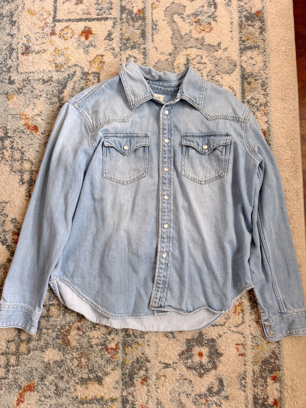 Madewell Light Wash Denim Western Shirt